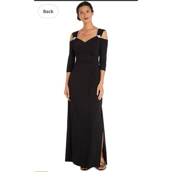 R & M Richards Size 8 Women's Off Column Evening Gown The Shoulder Cutouts and S - Picture 1 of 13